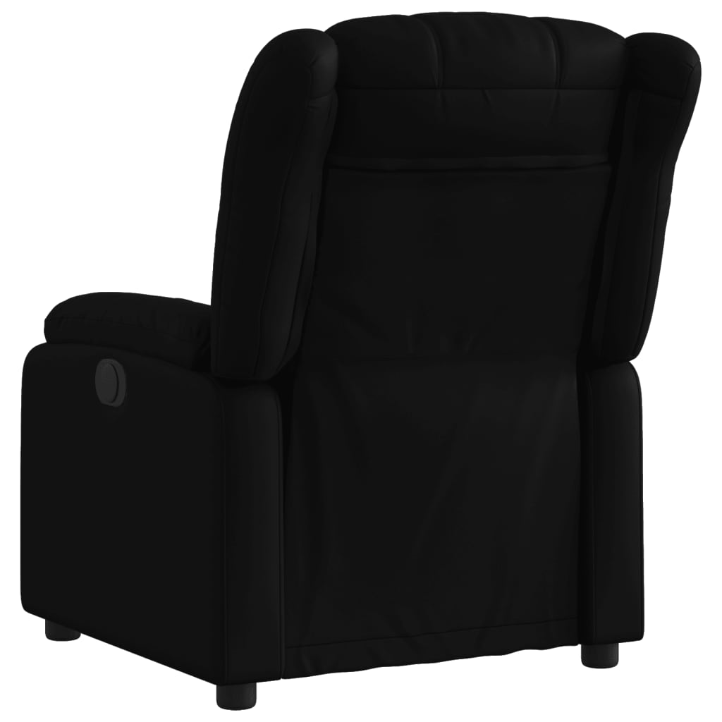 Tilting black armchair imitation leather