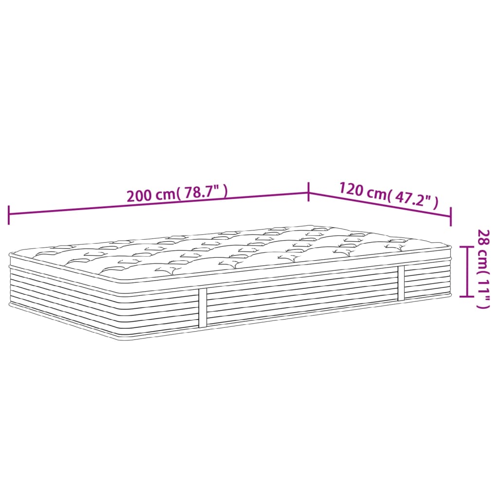 Durchschnittliche Puff -Streukling -Matratze plus 120x200 cm