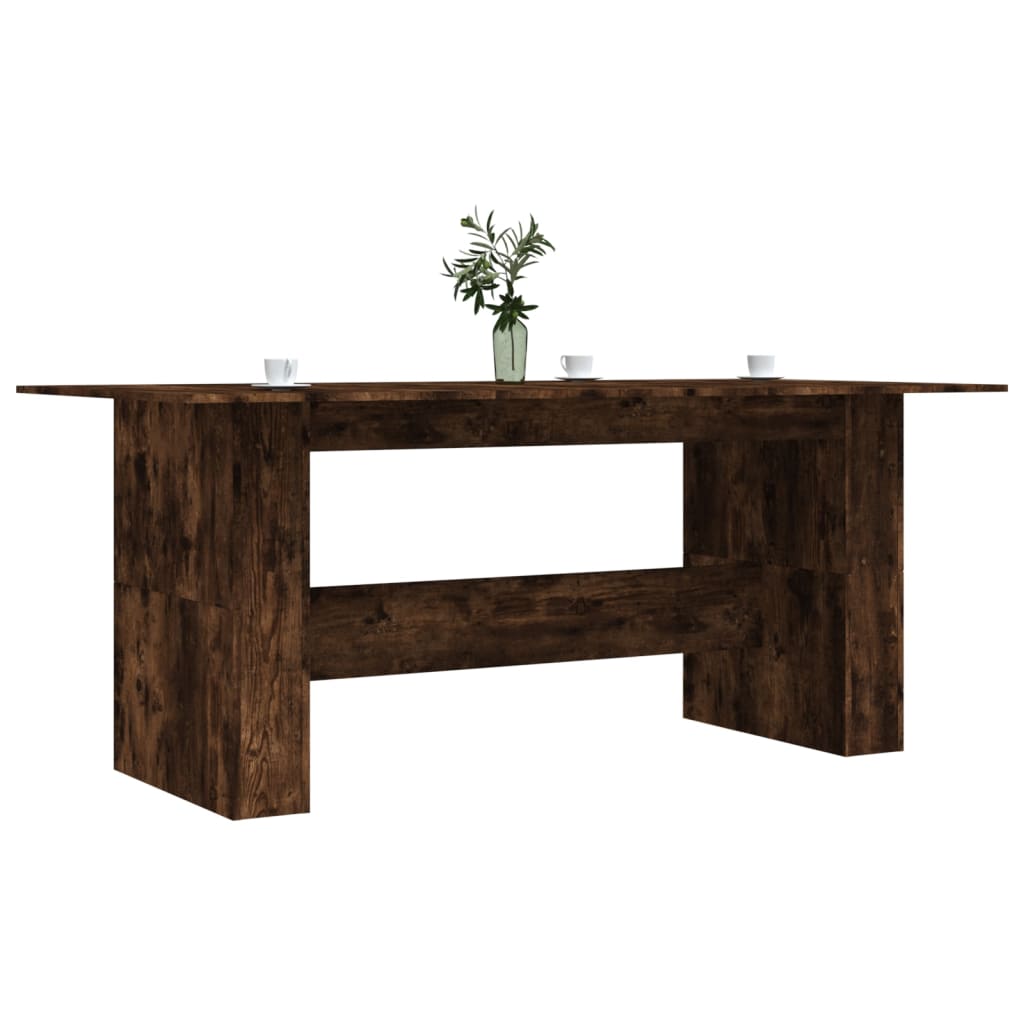 Table with smoked oak dinner 180x90x76 cm engineering wood