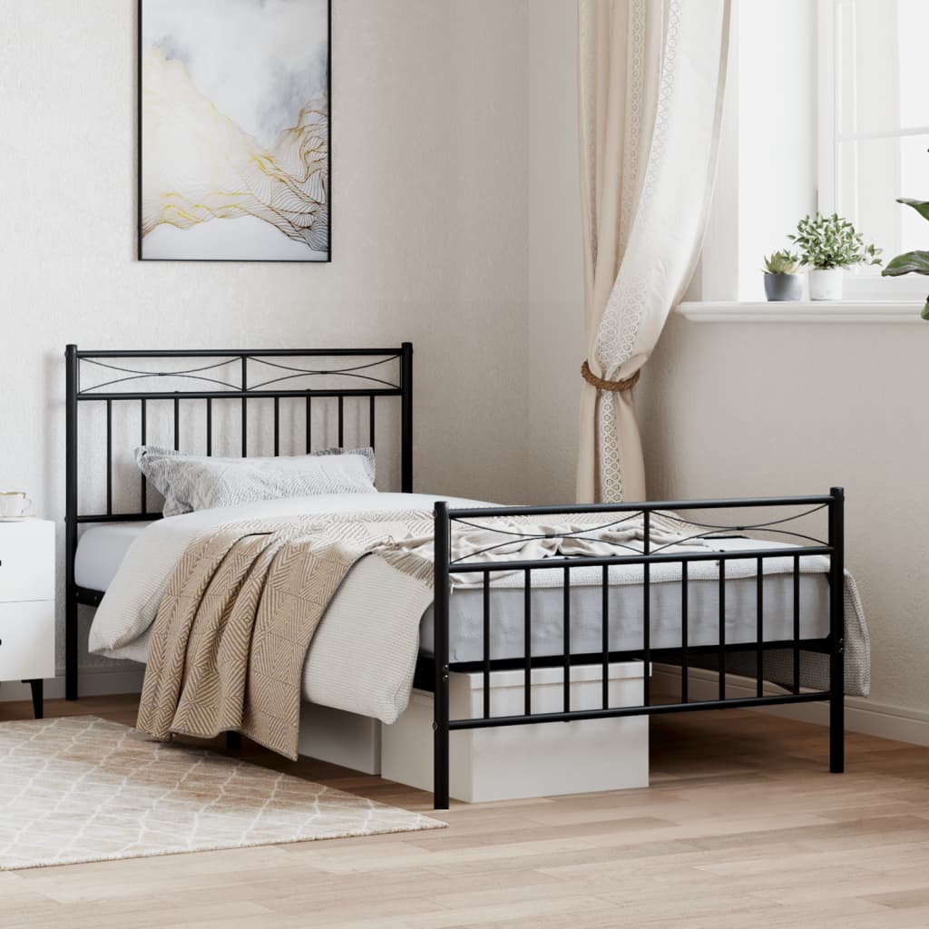 Metallbettbettrahmen mit Schlafenszeit/schwarzem Bett Fuß 100x190 cm
