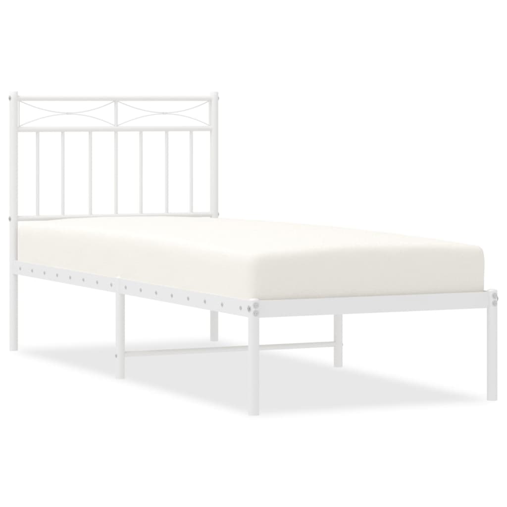 Metal bed frame with 80x200 cm white bed head