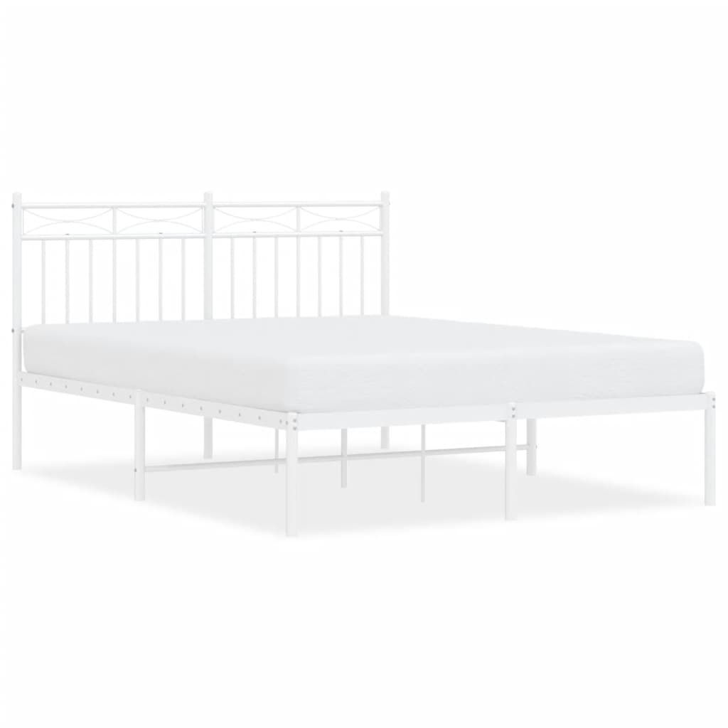 Metal bed with white bed head 140x200 cm