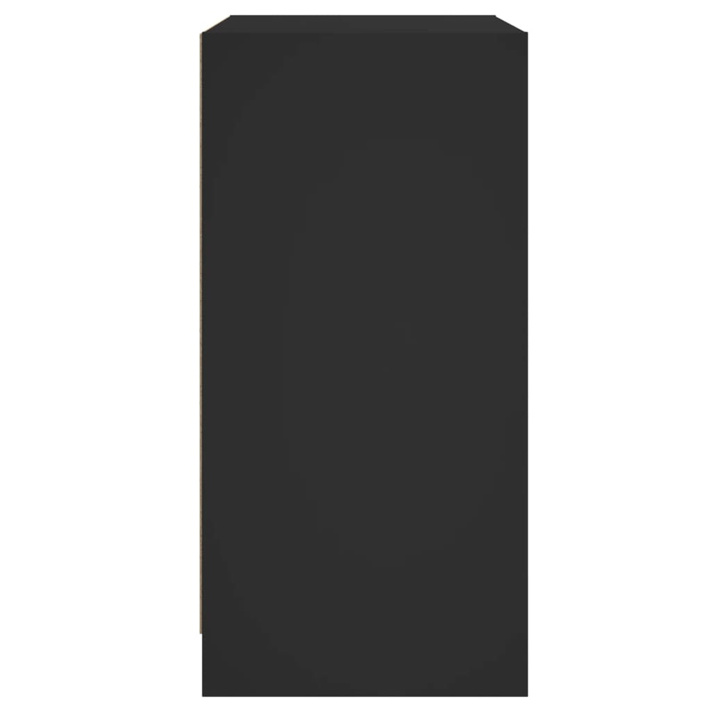 Seitenschrank mit schwarzen Glastüren 68x37x75,5 cm