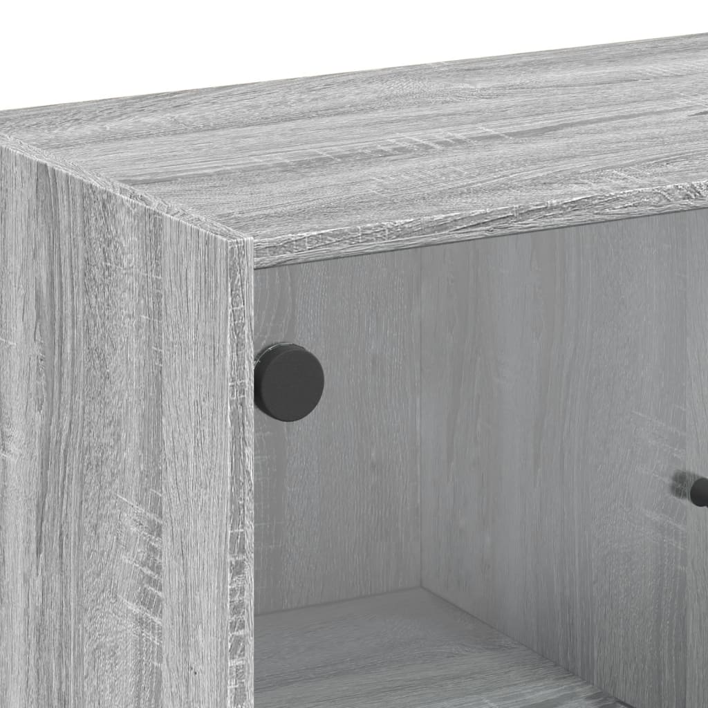 Seitenschrank mit grauen Sonoma -Glastüren 68x37x75.5 cm