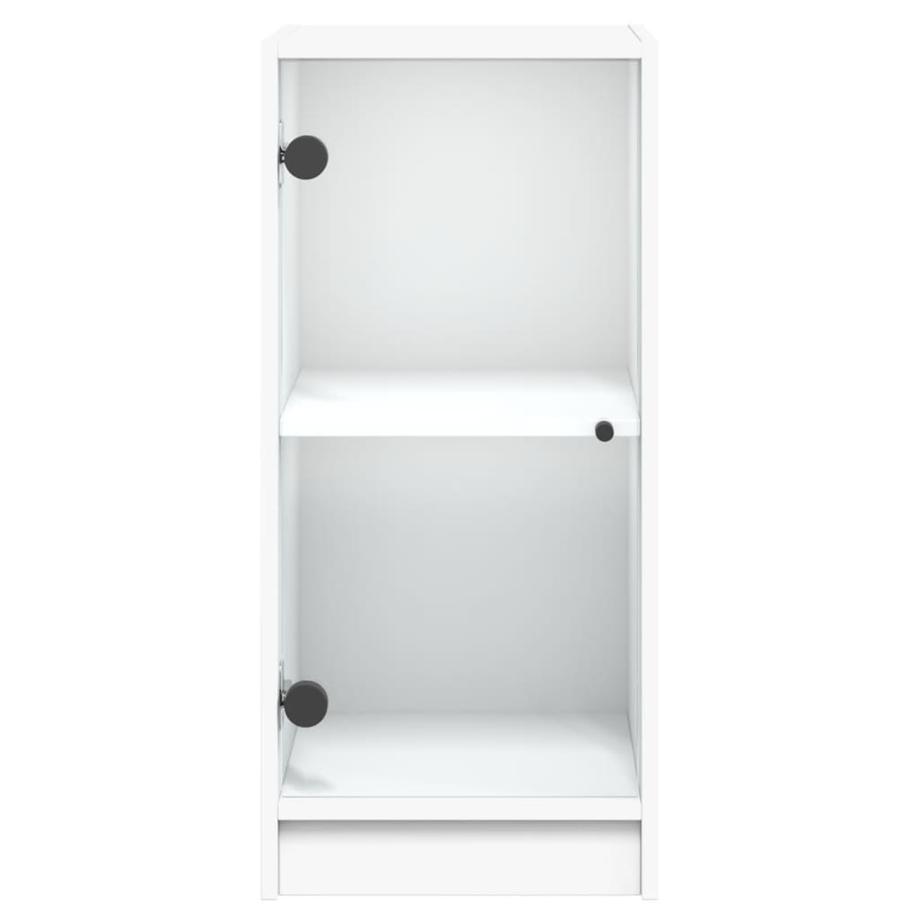 Armoire latérale avec portes en verre blanc 35x37x75,5 cm