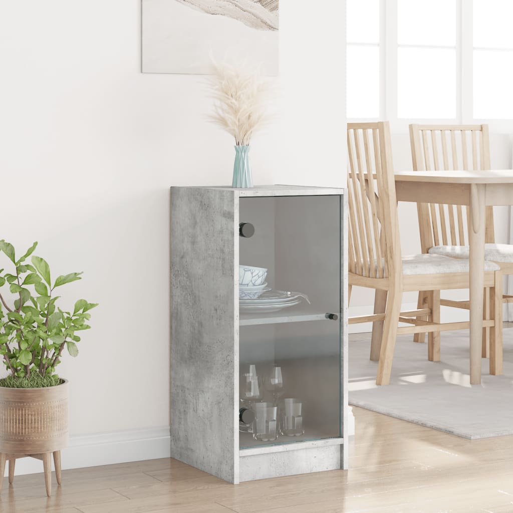 Side cabinet with 35x37x75.5 cm concrete glass doors