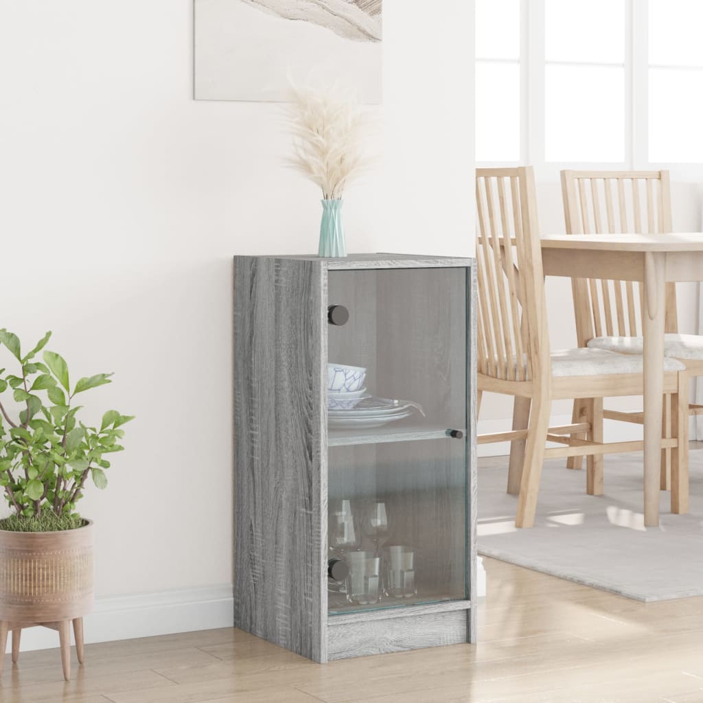Lateral cabinet with Gray Sonoma Glass Doors 35x37x75.5 cm