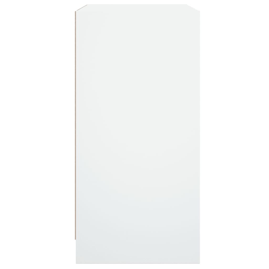 Mobile laterale con ante in vetro bianco 68x37x75,5 cm