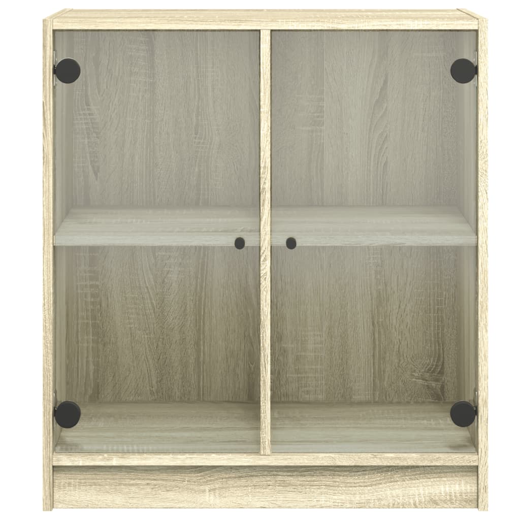 Seitenkabinett mit Sonoma Oak Glastüren 68x37x75.5 cm