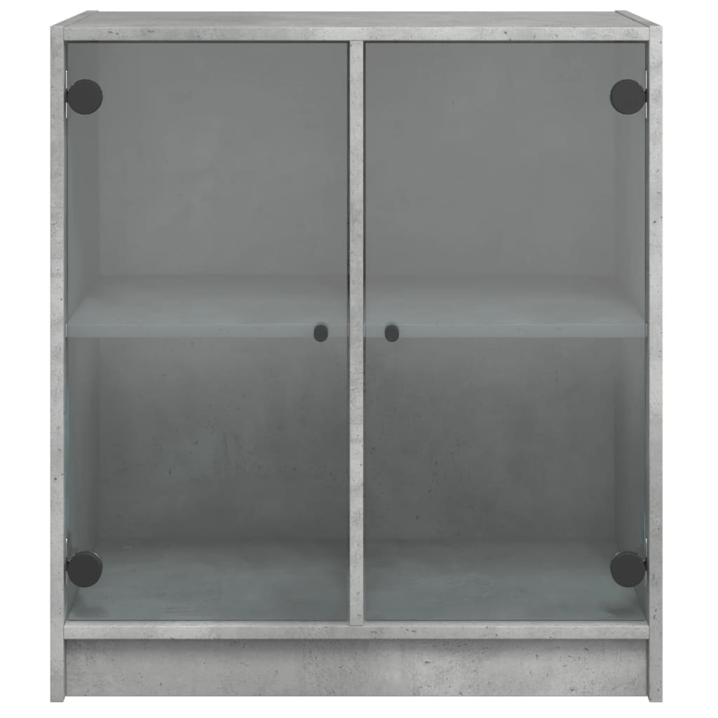 Seitenschrank mit Betongrauglasentüren 68x37x75,5 cm