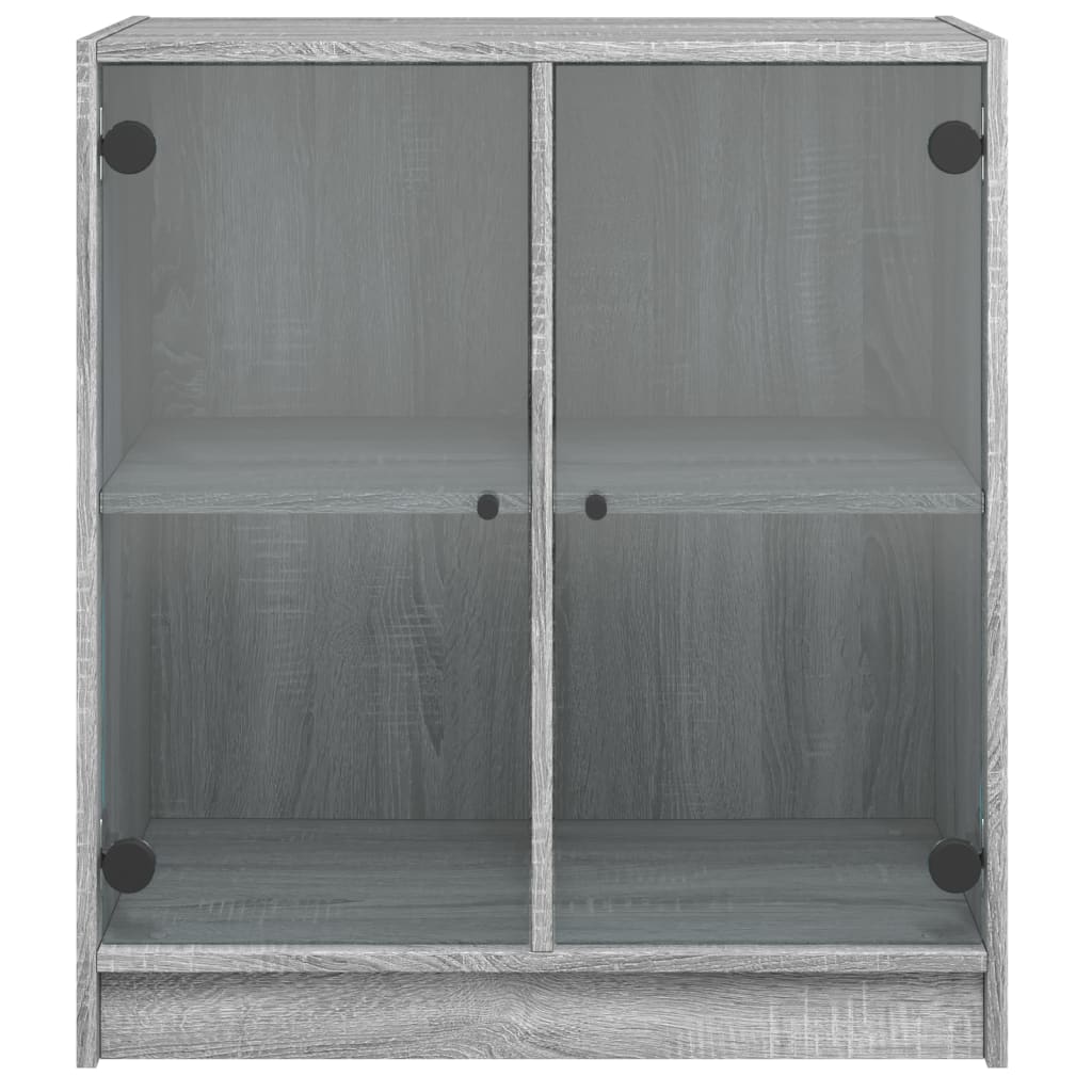 Armoire latérale avec portes en verre sonoma gris 68x37x75,5 cm