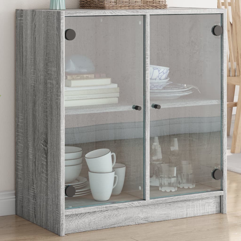 Lateral cabinet with Gray Sonoma Glass Doors 68x37x75.5 cm