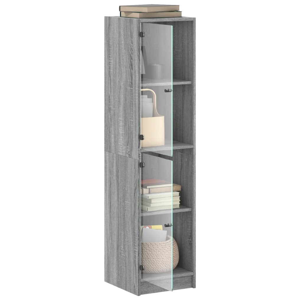 Buffet with Gray Sonoma Glass Doors 35x37x142 cm