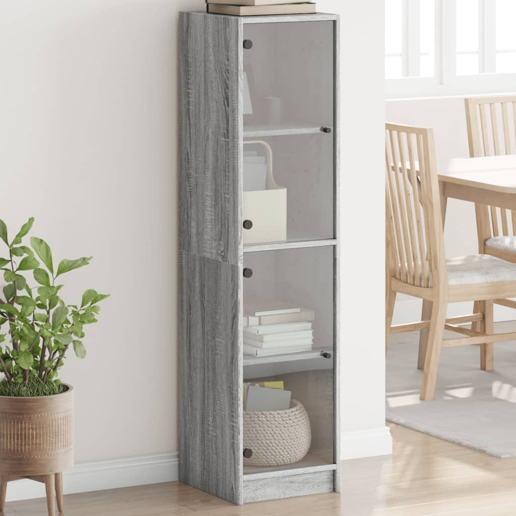 Buffet with Gray Sonoma Glass Doors 35x37x142 cm
