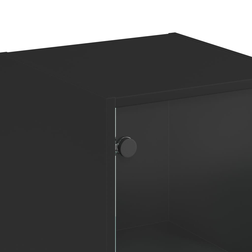 Buffet with black glass door 35x37x142 cm