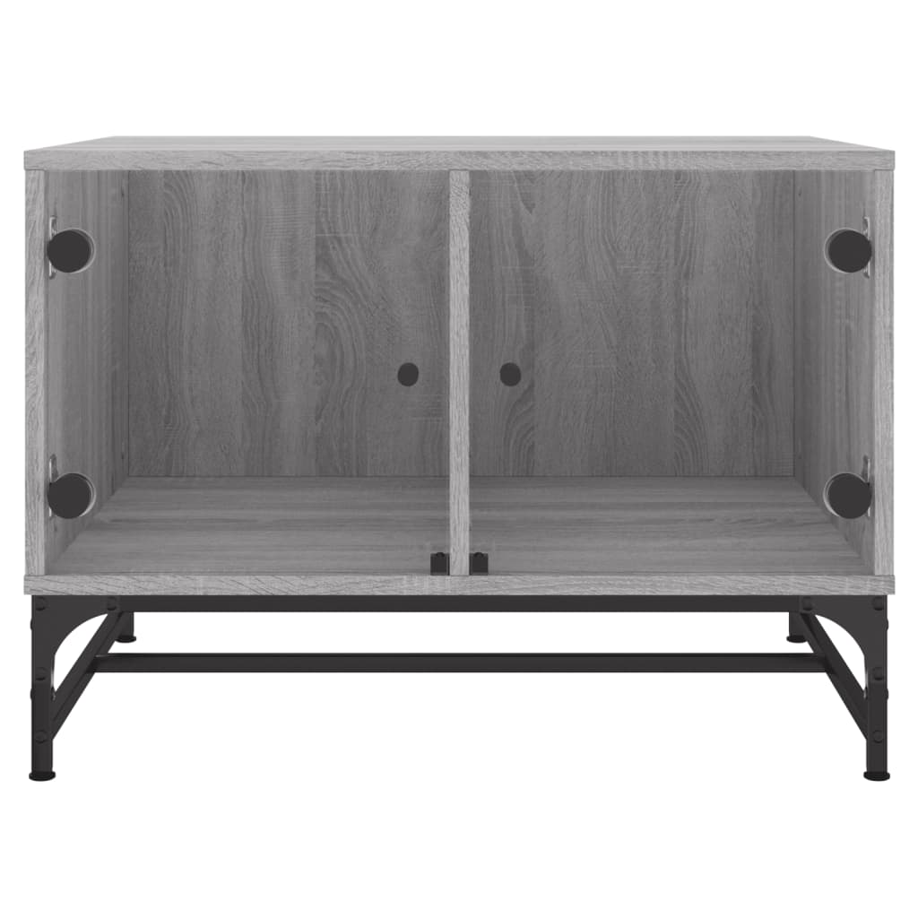 Coffee table with Gray Sonoma Glass Doors 68.5x50x50 cm