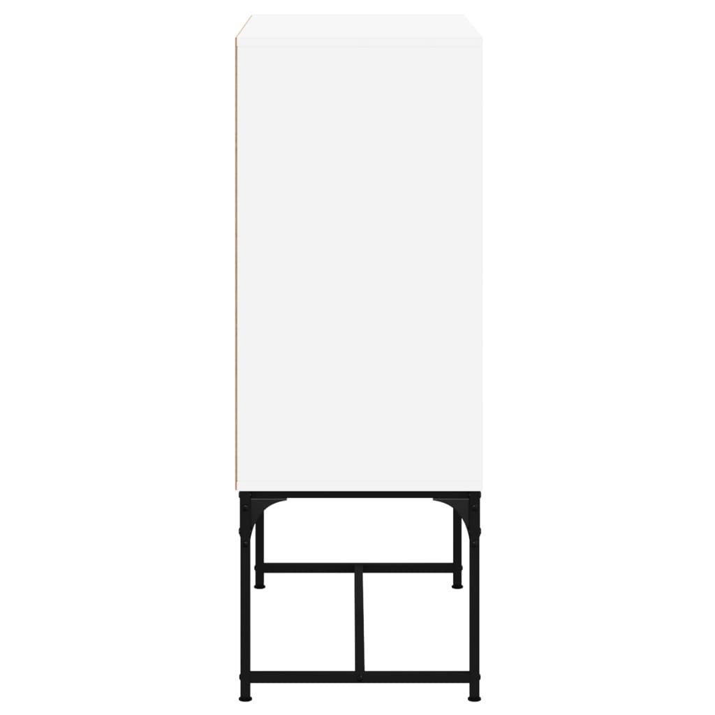 Seitenschrank mit weißen Glastüren 69x37x100 cm
