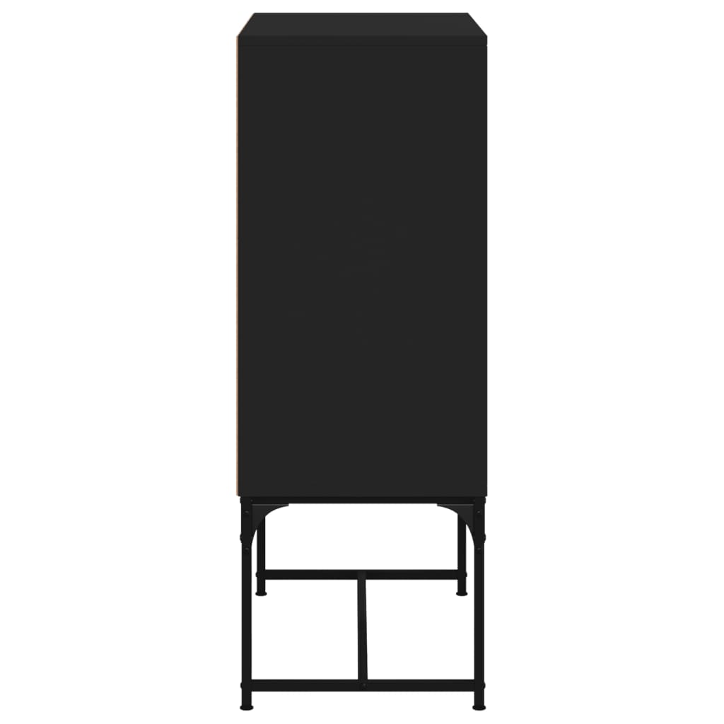 Seitenschrank mit schwarzen Glastüren 69x37x100 cm