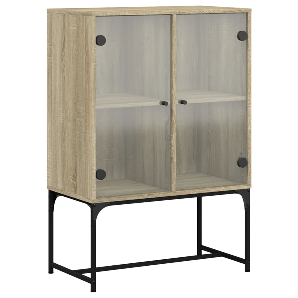 Lateral cabinet with Sonoma oak glass doors 69x37x100 cm