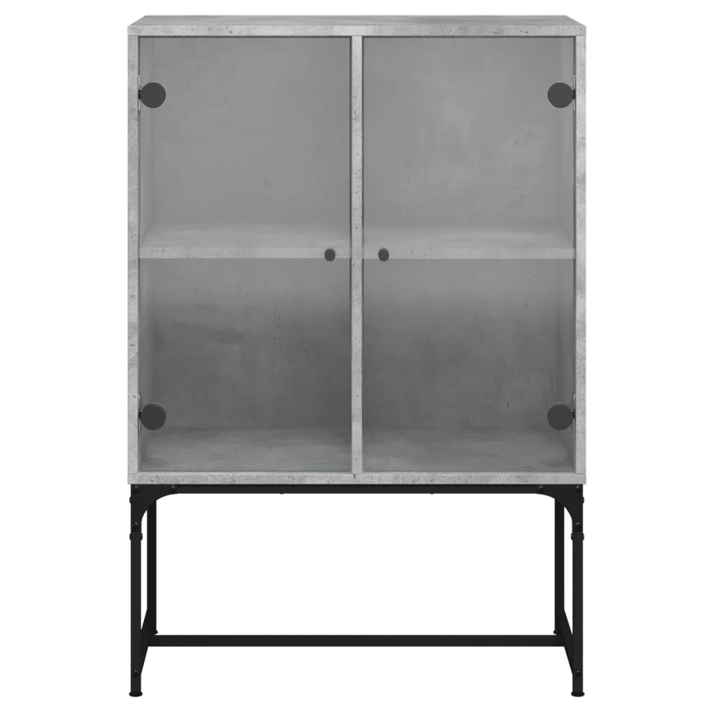 Mobile laterale con ante in vetro grigio cemento 69x37x100 cm
