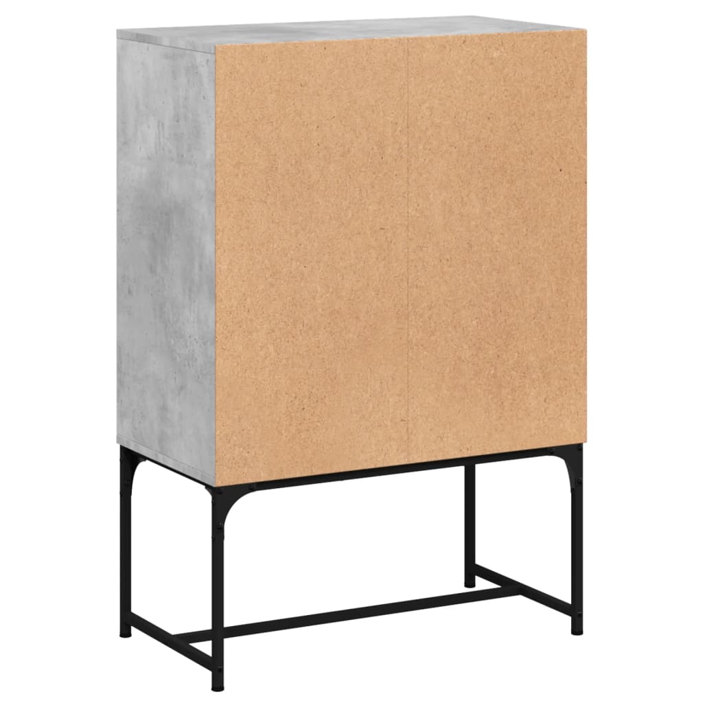 Side cabinet with concrete gray glass doors 69x37x100 cm