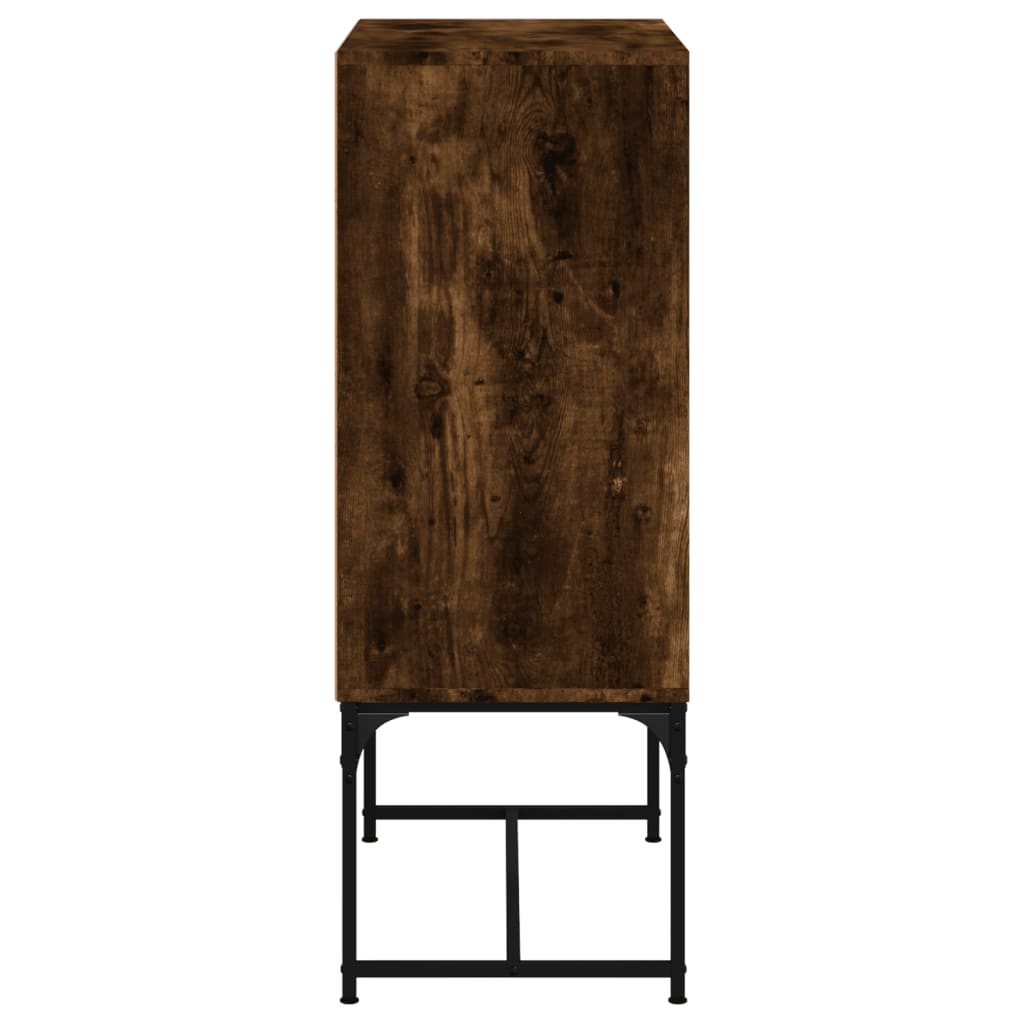 Side cabinet with smoked oak glass doors 69x37x100 cm