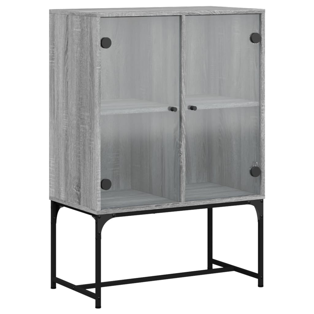 Lateral cabinet with Gray Sonoma Glass Doors 69x37x100 cm