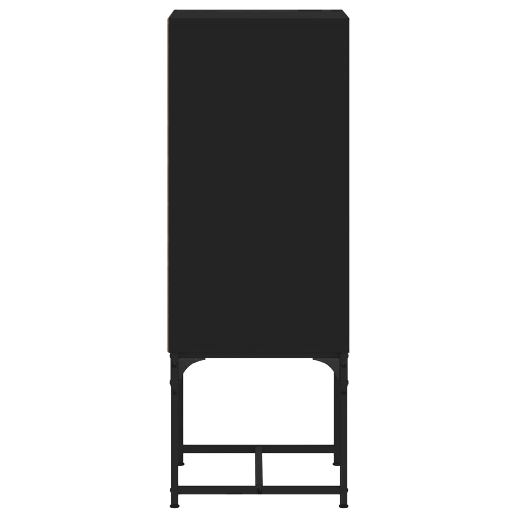 Armoire latérale avec porte en verre noir 35x37x100 cm