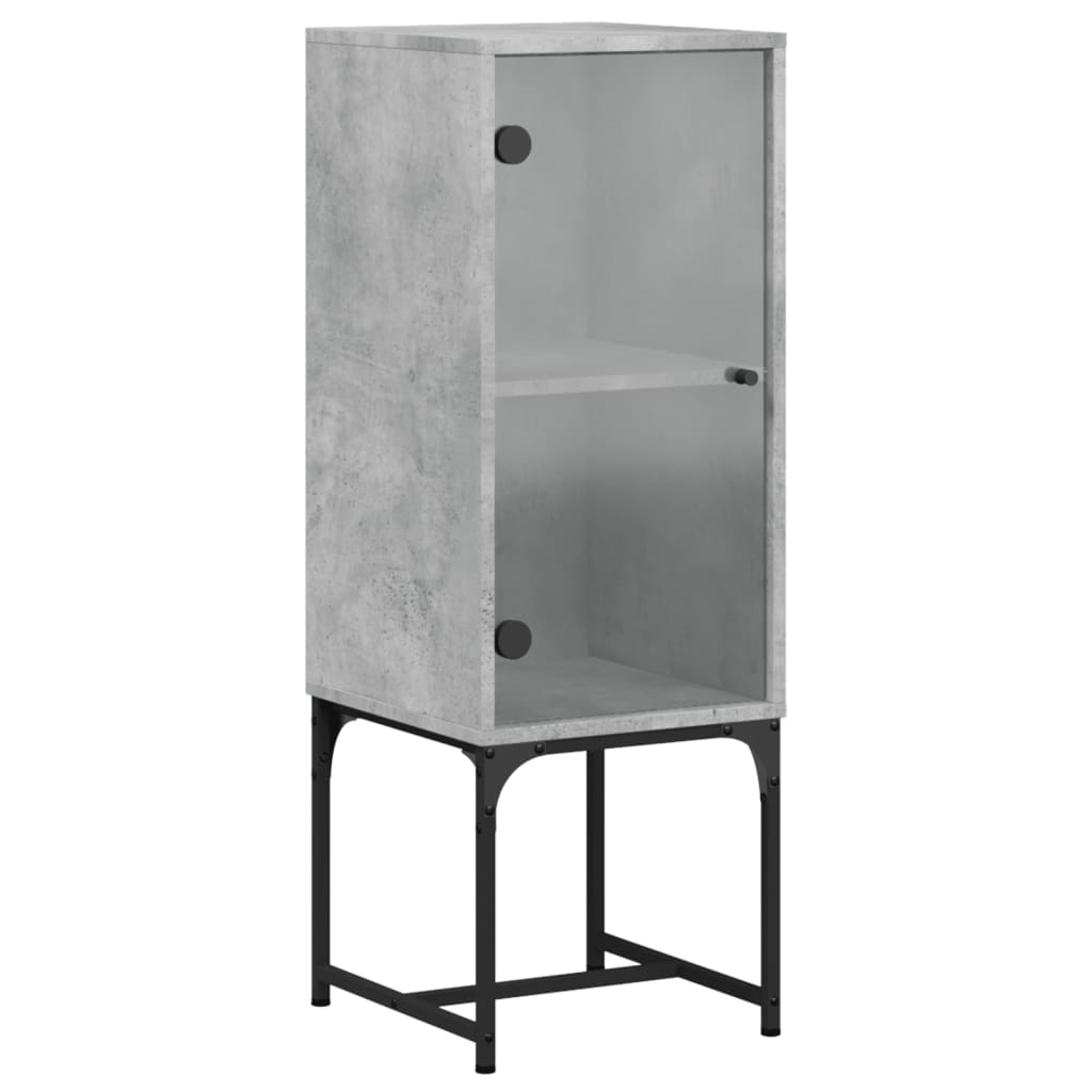 Side cabinet with concrete gray glass door 35x37x100 cm
