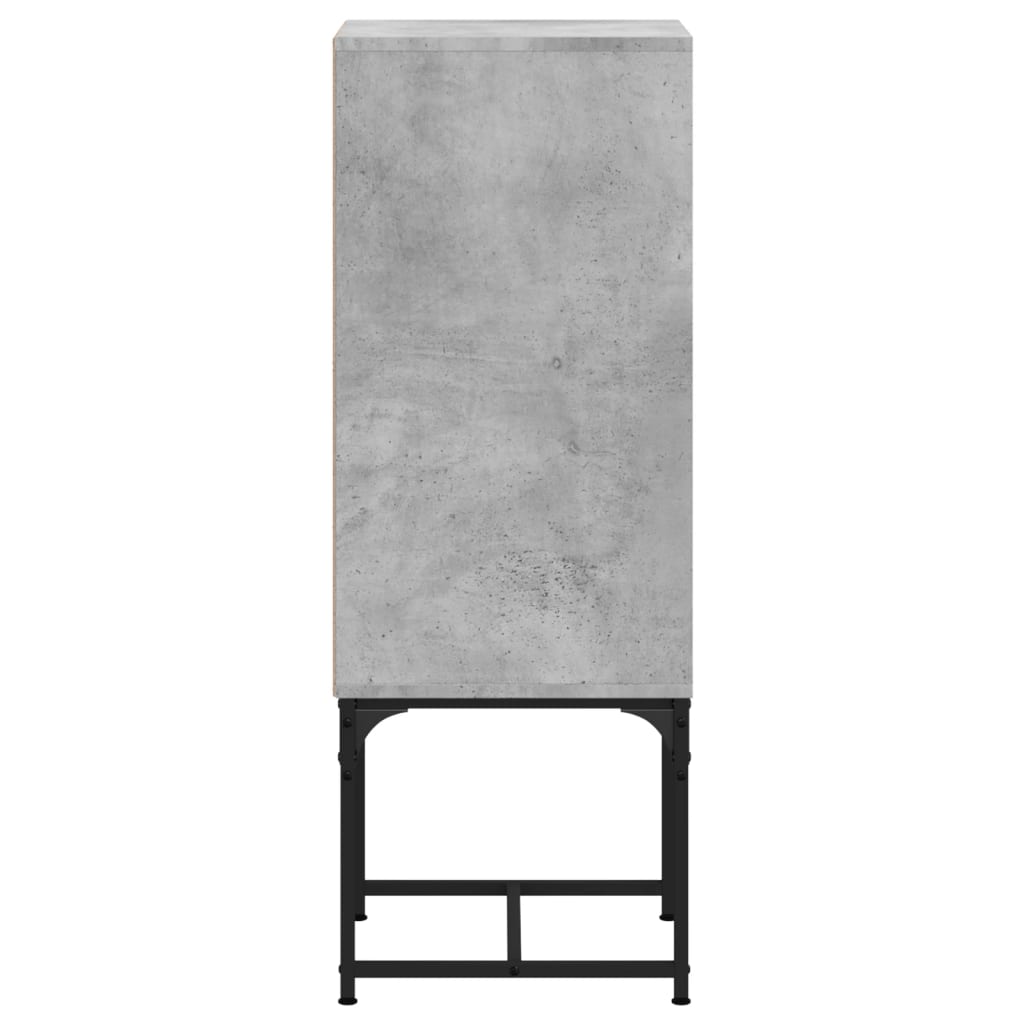 Credenza con anta in vetro grigio cemento 35x37x100 cm