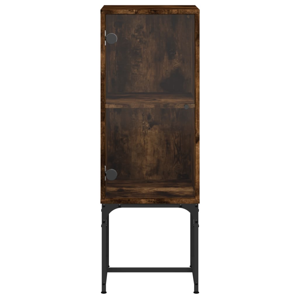 Side cabinet with smoked oak glass door 35x37x100 cm
