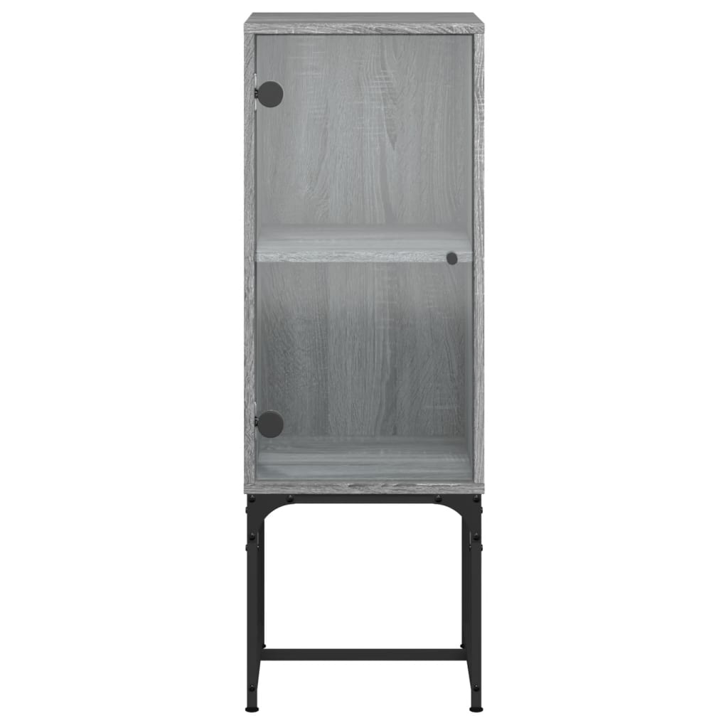 Armoire latérale avec porte en verre sonoma gris 35x37x100 cm