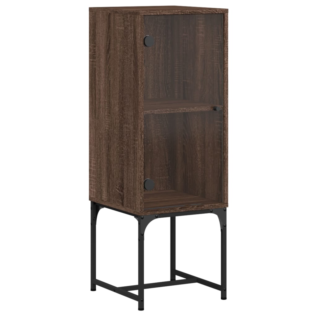 Side cabinet with brown oak glass door 35x37x100 cm