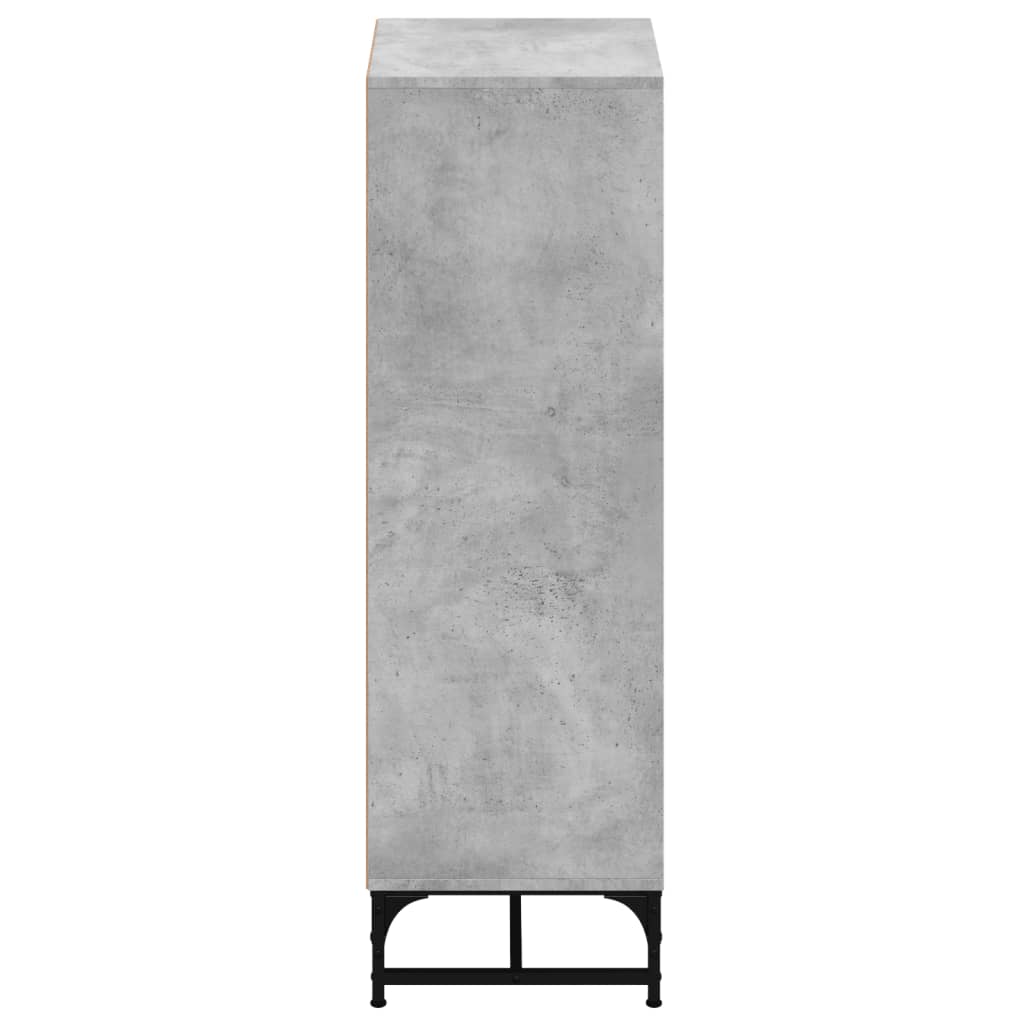 Buffet avec portes en verre gris béton 35x37x120 cm