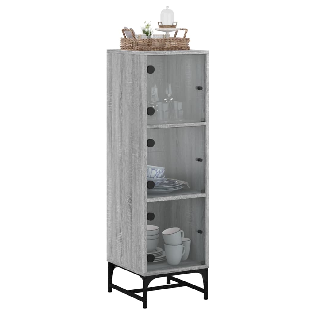 Buffet with 35x37x120 cm Gray Sonoma glass doors