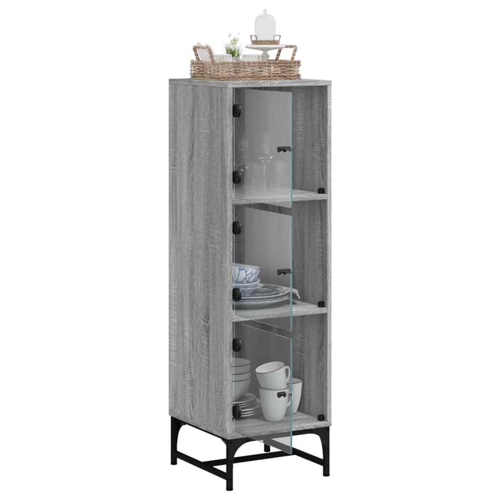 Buffet with 35x37x120 cm Gray Sonoma glass doors