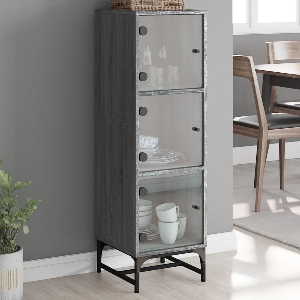 Buffet con porte di vetro Sonoma 35x37x120 cm