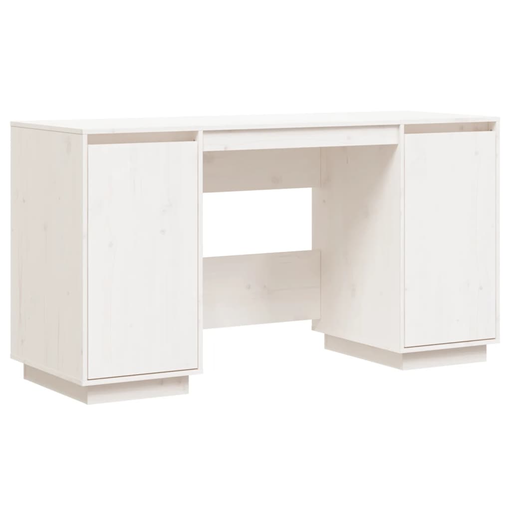 Weißer Schreibtisch 140x50x75 cm Festkiefer Holz