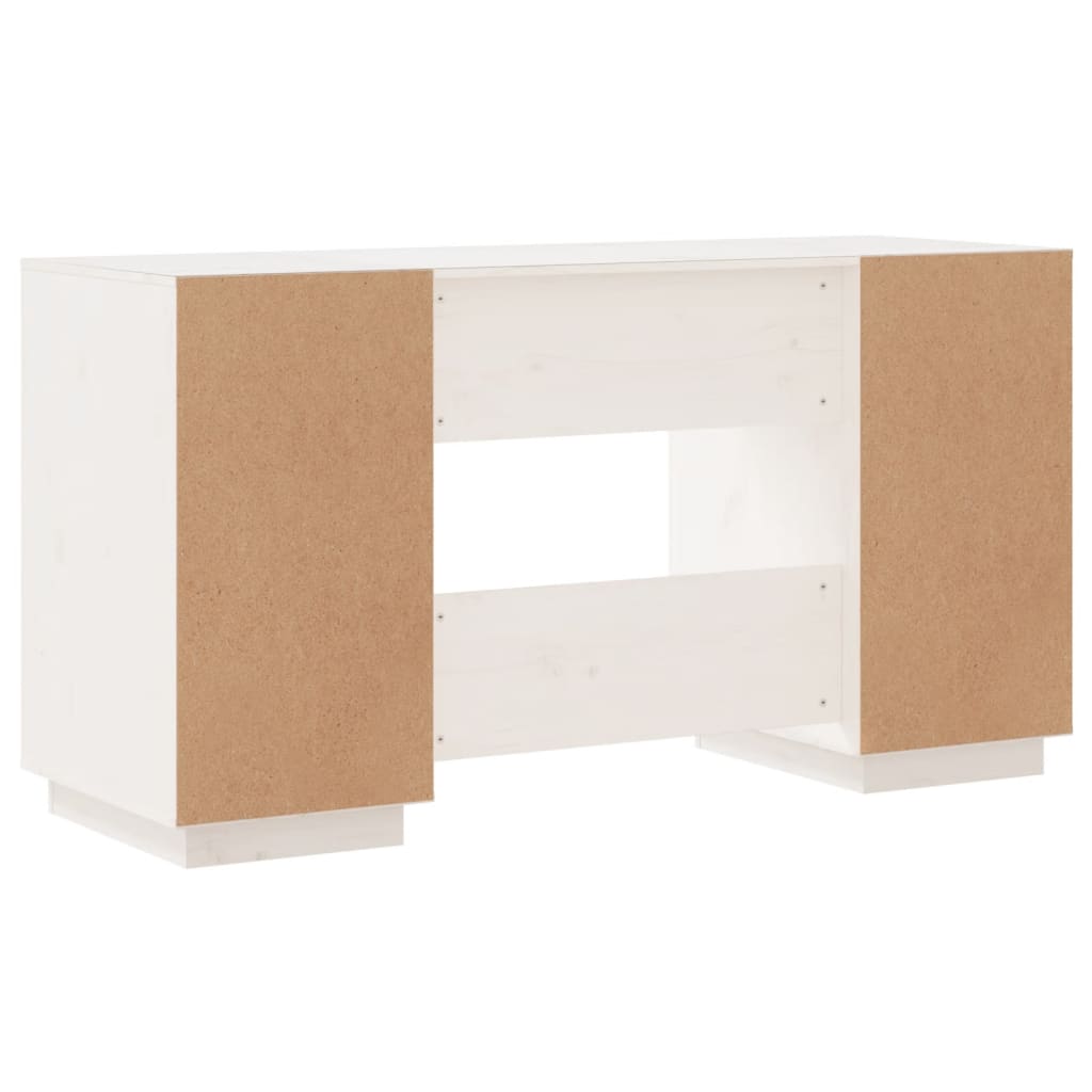 White desk 140x50x75 cm solid pine wood