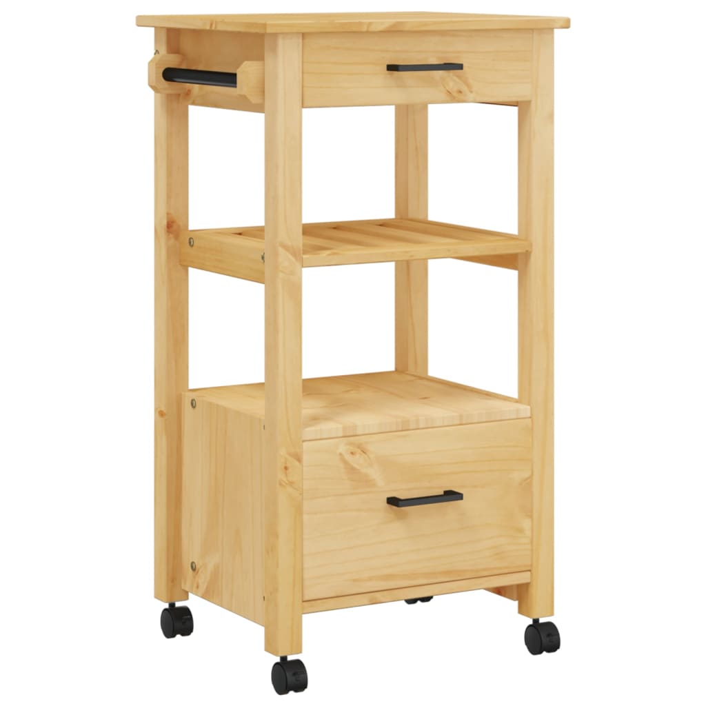 Monza kitchen cart 48x40x90 cm solid pine wood