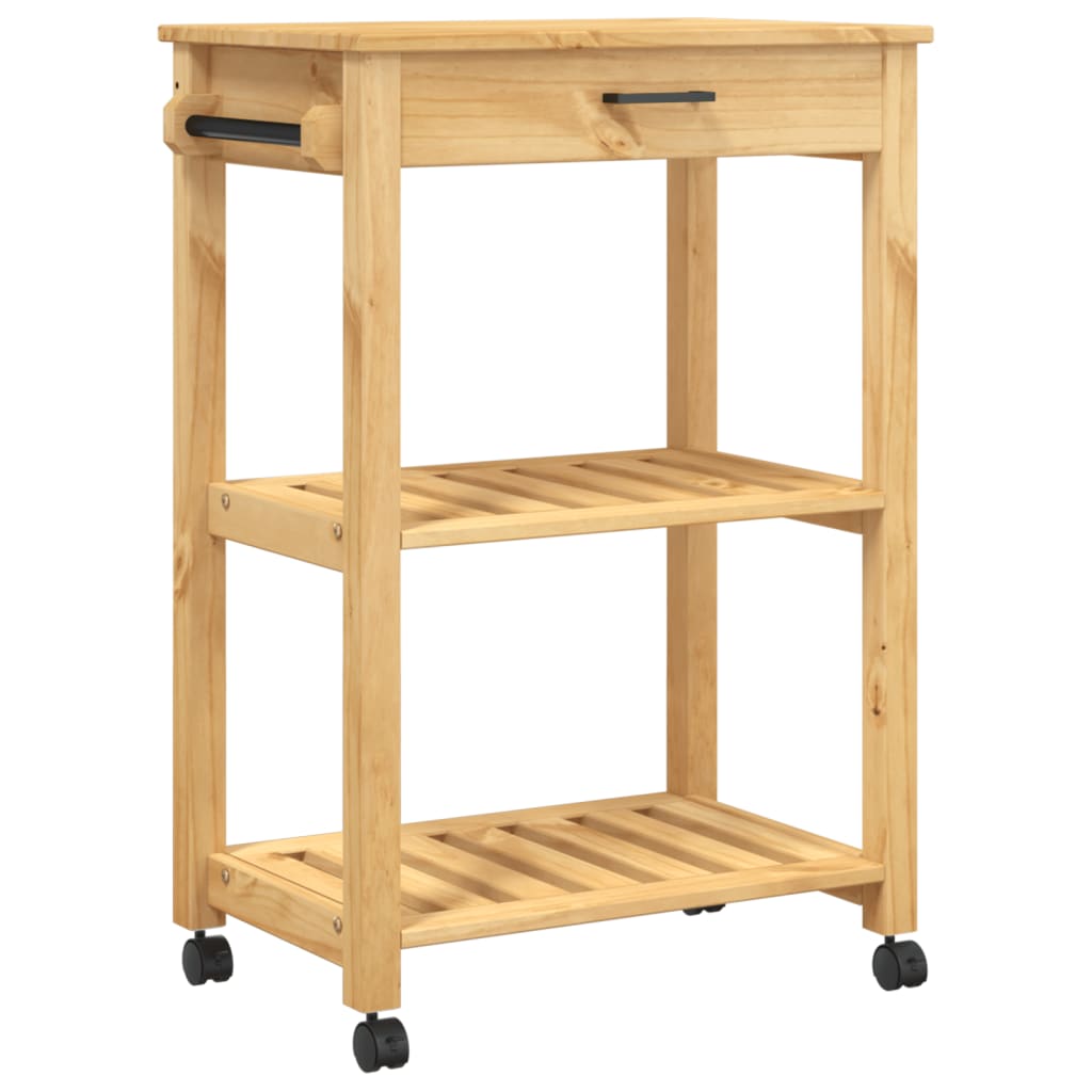Monza kitchen cart 60x40x90 cm solid pine wood