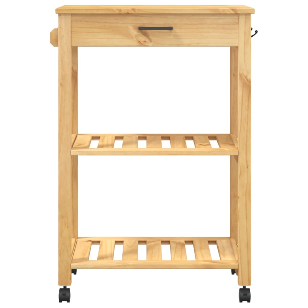 Monza kitchen cart 60x40x90 cm solid pine wood