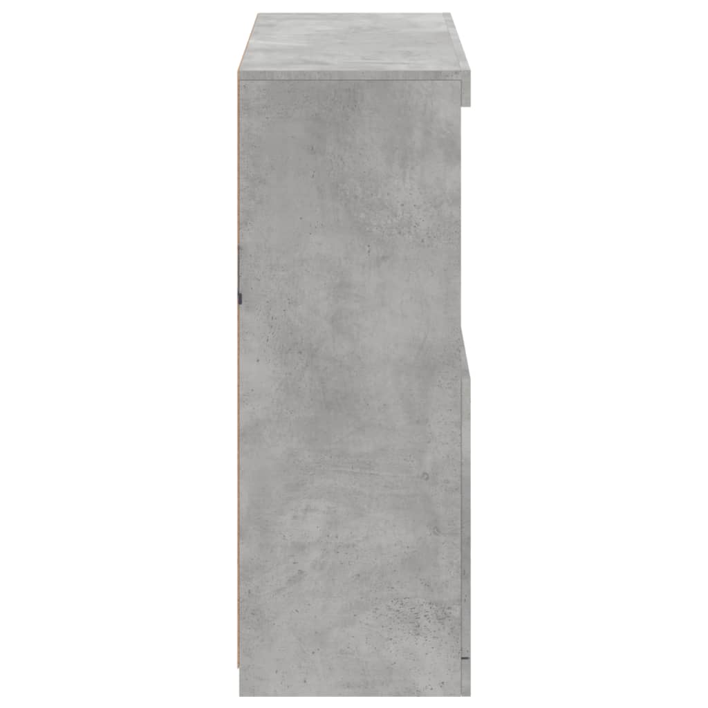 Credenza con luci led grigio cemento 81x37x100 cm