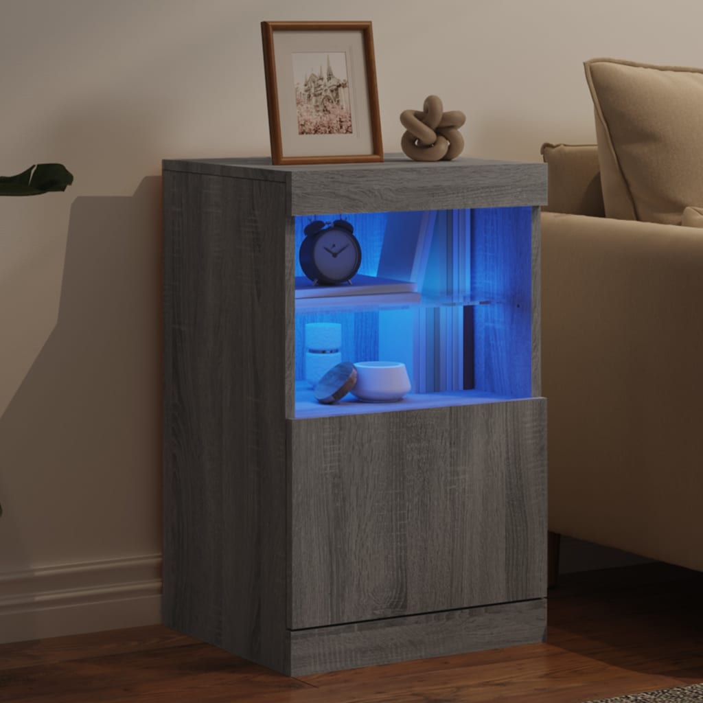 Buffet with LED Sonoma Gray 41x37x67 cm lights