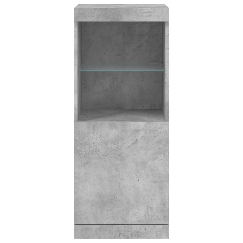 Buffet with LED Gray Concrete 41x37x100 cm lights