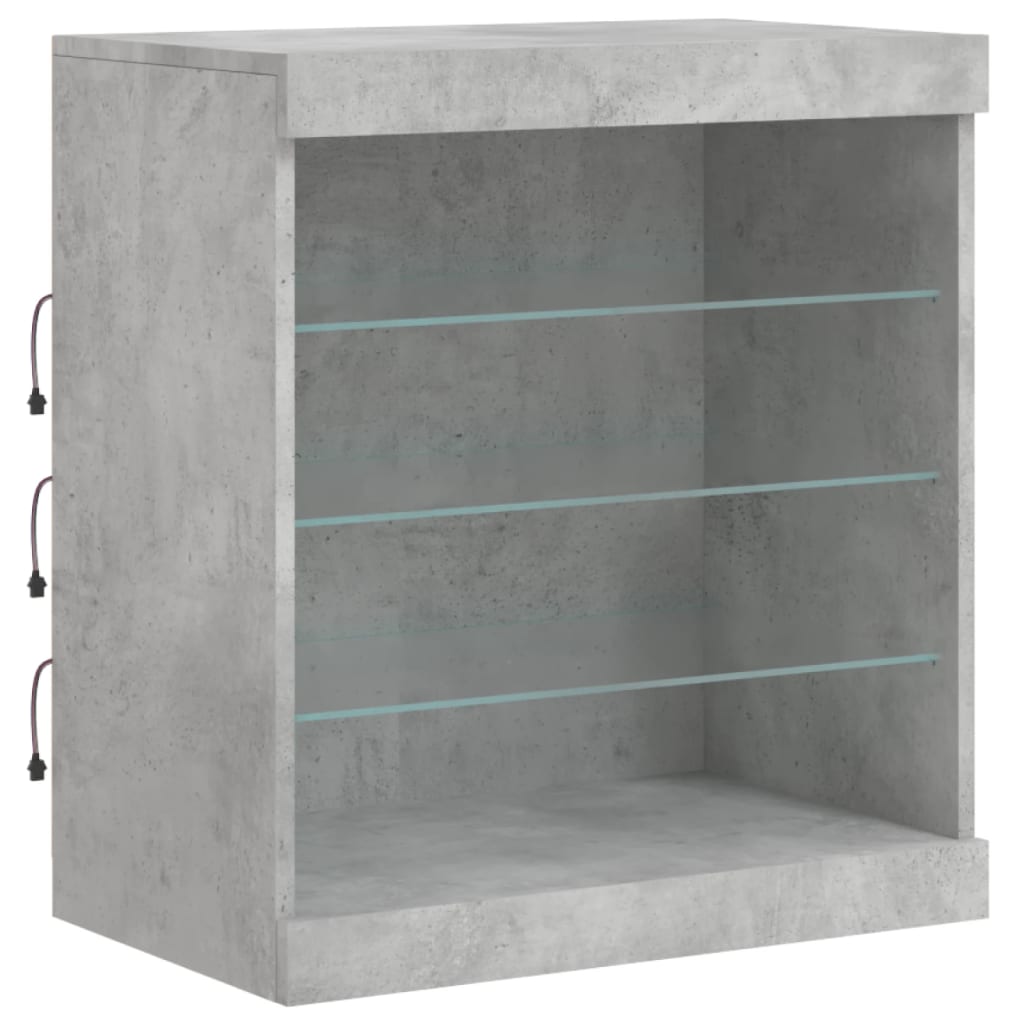 Buffet with LED lights gray concrete 60.5x37x67 cm