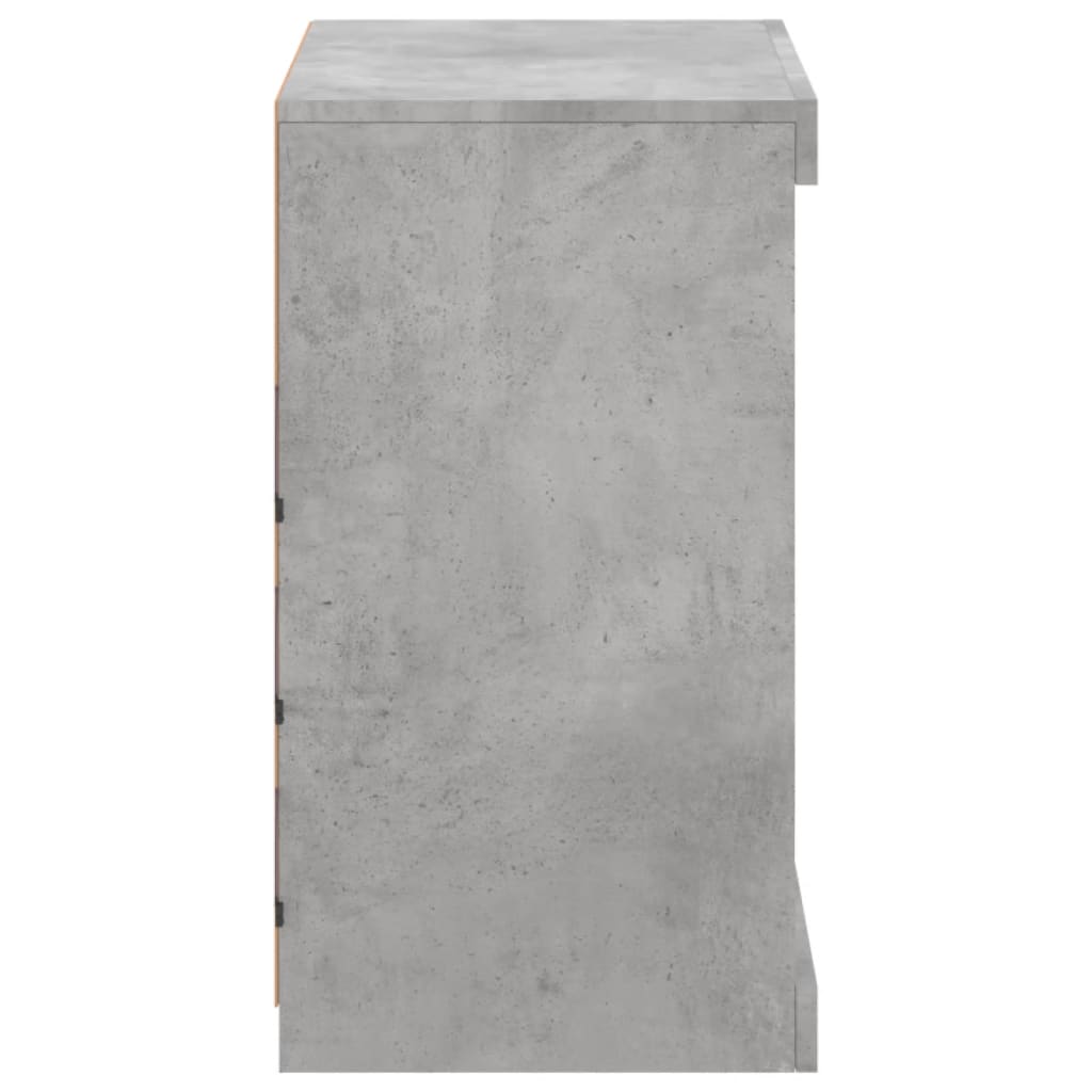 Credenza con luci led grigio cemento 60,5x37x67 cm