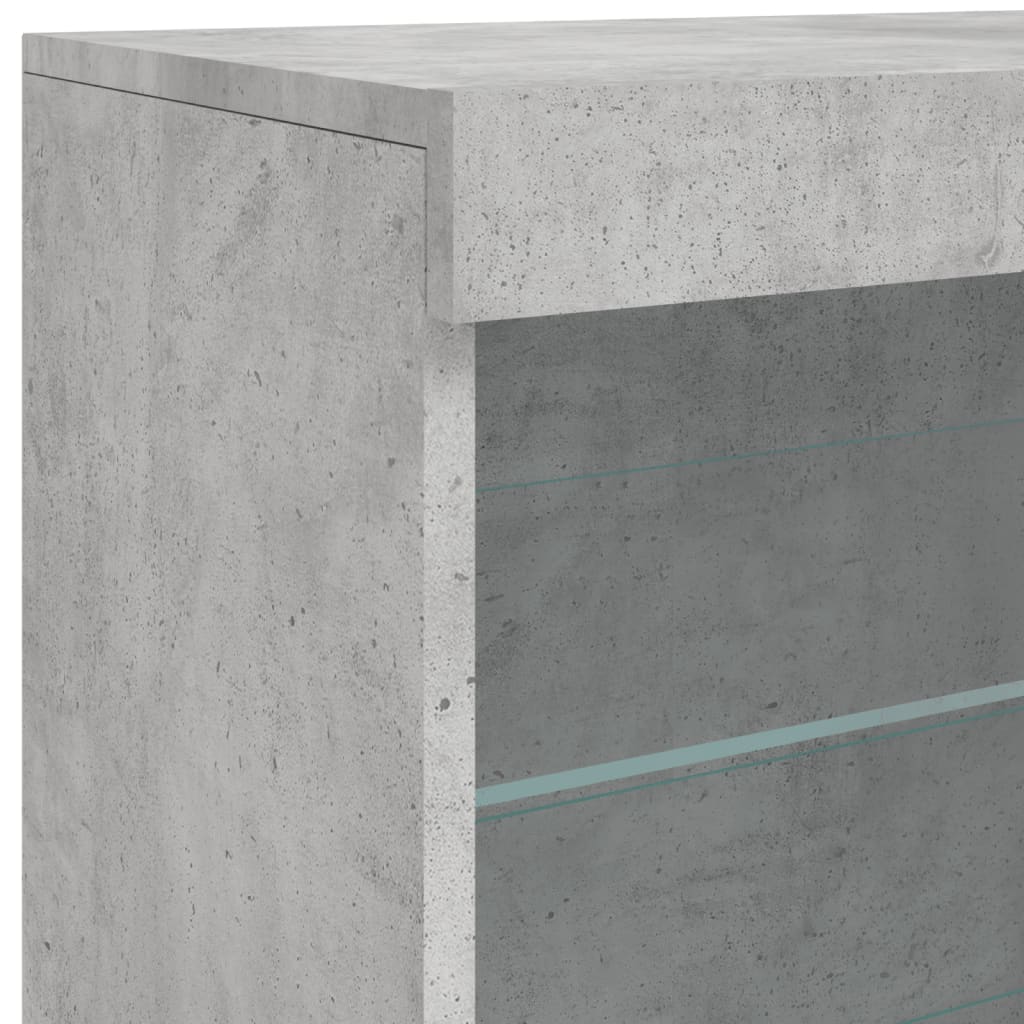 Credenza con luci led grigio cemento 60,5x37x67 cm