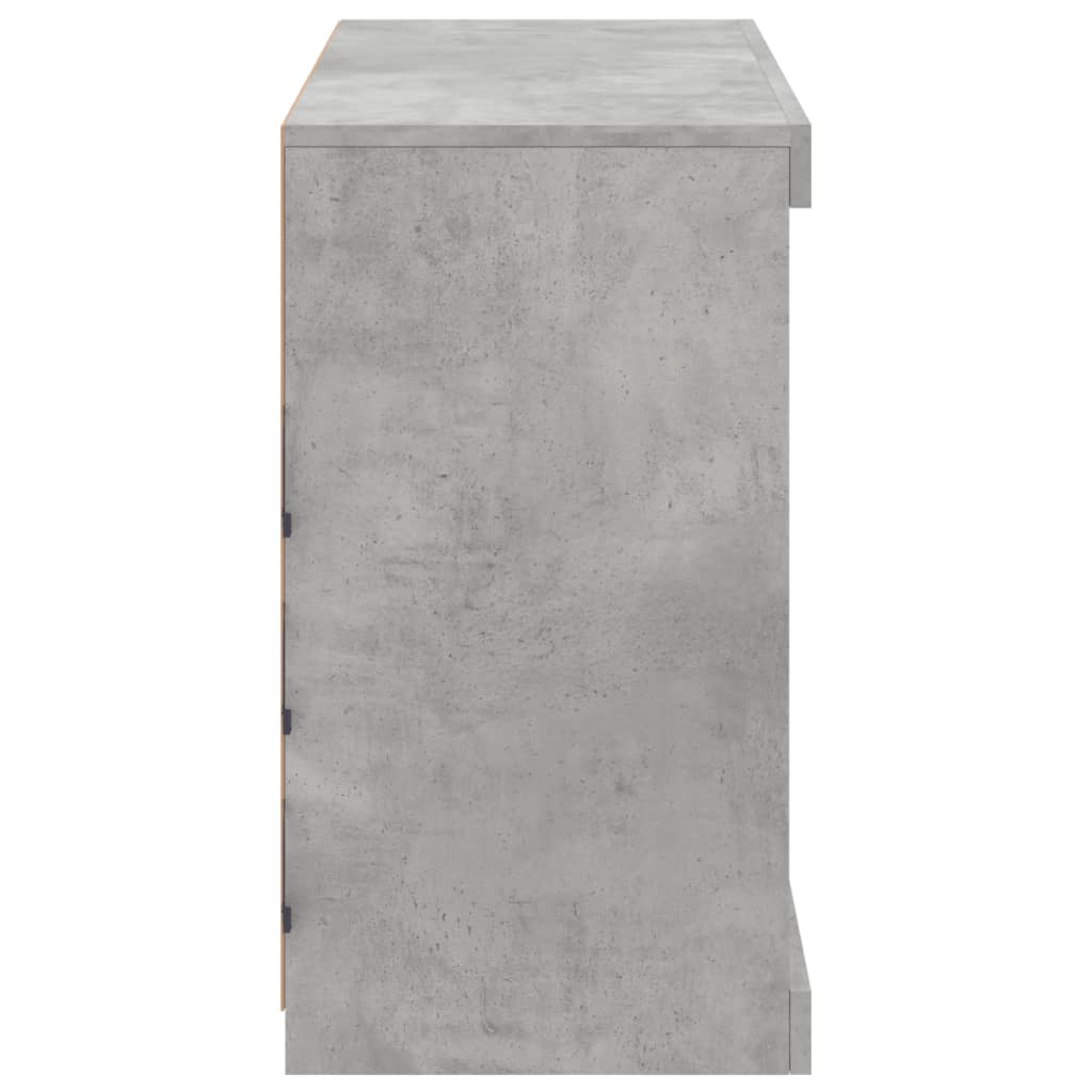 Credenza con luci led grigio cemento 81x37x67 cm