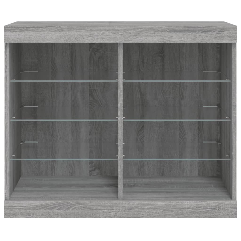 Buffet with LED Sonoma Gray 81x37x67 cm lights